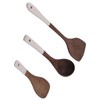3 Piece Set Wood Utensils Set Wenge Long Handle Spatula