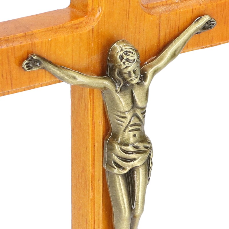 Crucifix Wooden Hand Made Standing Catholic Jesus Crucifix Wall Cross