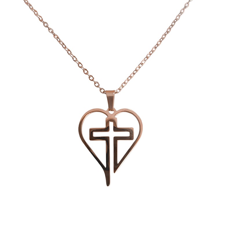 Collares de Mujer de Corazón Acero Inoxidable Cadena con Dije