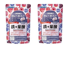 【お試し2個】 オリヒロ かんでおいしいチュアブルサプリ 鉄+葉酸 120粒