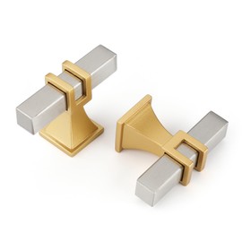 Lepatape 25 Pack Cabinet Knobs Brushed Nickel and Gold Dresser Drawer Knobs Silver and Gold Cabinet Knobs Kitchen Cabinet Hardware