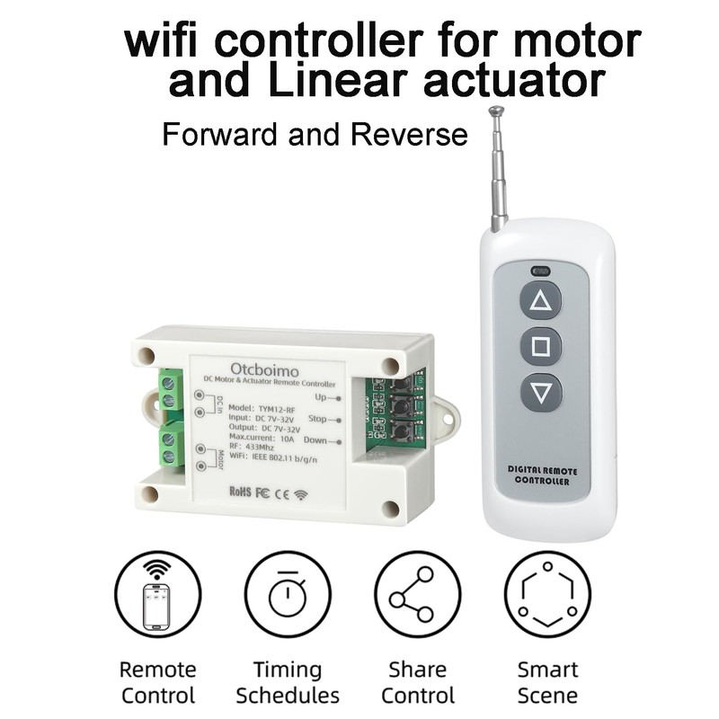DC7-32V WiFi Smart Linear Actuator Motor Controller, Forward and Reverse