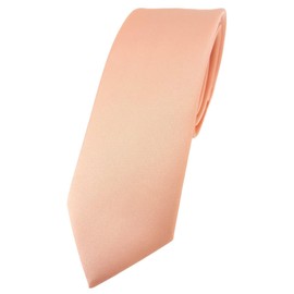 TigerTie Men's Tie - Slim 5.5cm Tie in Plain Design, Ideal for Business Dates, Festive Occasions and Casual Wear, salmon