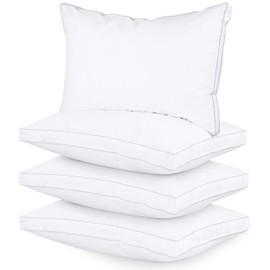Utopia Bedding Bed Pillows for Sleeping Standard Queen Size (White), Set of 4, Cooling Hotel Quality, Gusseted Pillow for Back, Stomach or Side Sleepers