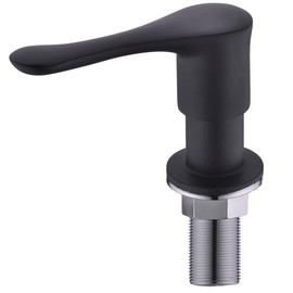 BZOOSIU Kitchen Sink Soap Dispenser Matte Black, Solid Brass Pump Head Sink Refillable Bottle, Spot Resist Stainless