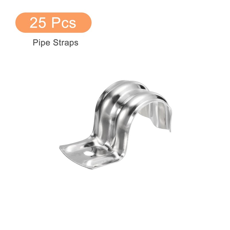 uxcell 25Pcs 5/8 Inch Rigid Pipe Straps, One Hole Straps
