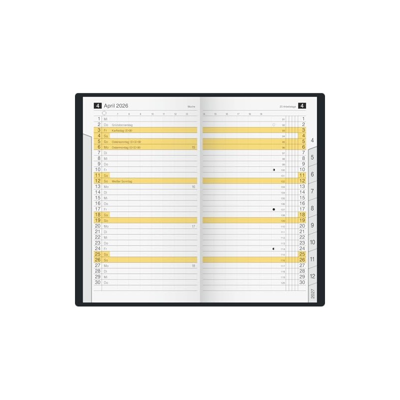 rido/idé Pocket Calendar Model M Planner 2026 | A6, Plastic,