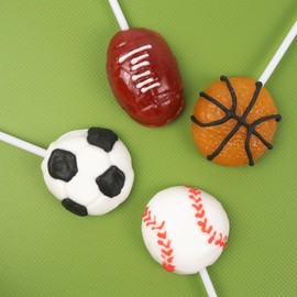 Sweetzo Sports Candy Lollipops, Basketball, Football, Baseball and Soccer Suckers, Individually Wrapped Party Favors (24 Count)