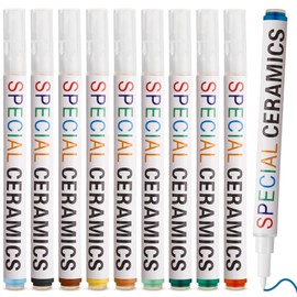 Marspark 10 Pcs Underglaze Colored Pen for Pottery Ceramics Underglaze Marker DIY Ceramic Decorating Paint Pen for Porcelain Pottery