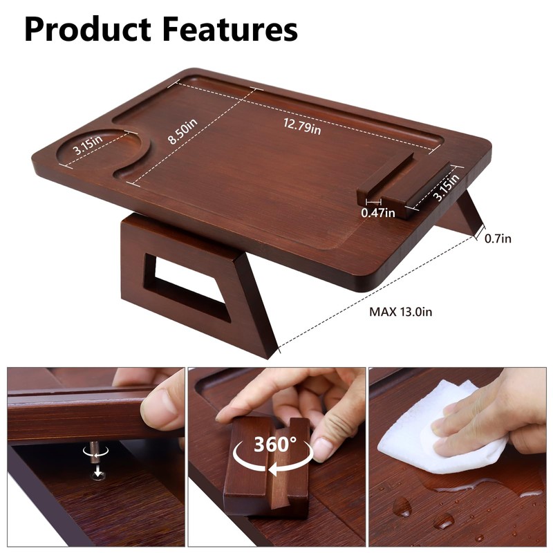 Couch Trays & Sofa Armrest Table - Multi-Functional Arm Trayes