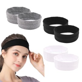Elastic Sweat Yoga Hairbands,6Pcs Non Slip Soft Sports Thin Cotton Headbands Fashion Hair Wraps,Stretch Elastic Yoga Soft Stretchy Sports Fashion Headbands,Sports Headband Elastic Hair Bands,Color A