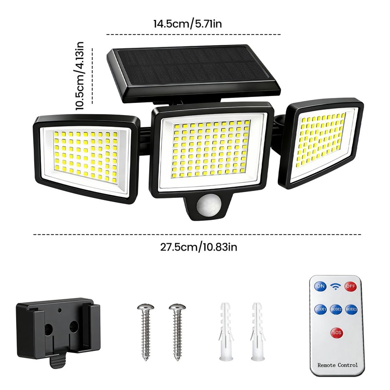 Bingxue Upgrade 208 LED Motion Sensor lam Outdoor Solar Sensor