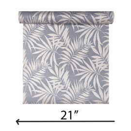 WM Gray beige distressed faux fabric Tropical palm leaves Wallpaper - sample 8.5 inches x 11 inches