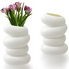 2 Pcs Spiral Plastic Vase, White Nordic Style With 4