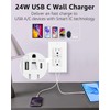 GFCI Outlet 15 Amp+ USB C Outlets with Night Lights