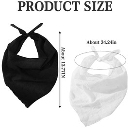 HINGTAI Black & White Lace Headband, Head Scarf Decorations for Women, Vintage Knitted Ladies Ornament Supplies for Women, Fashion Accessories Suitable for Summer Vacation & Dating