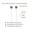 Reffeer Solid 925 Sterling Silver Leaf Clover Dangle Earrings Chain