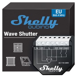 Shelly Wave Shutter Z-Wave Rolladenschalter mit Verbrauchsmessung - 10 A pro Kanal, für Rolläden, Jalousien, Z-Wave-Gateway erforderlich, Steuerung der winkel der Jalousie-Lamellen