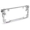 BLVD Tropical Palm Tree Chrome Polished License Plate Frame (2