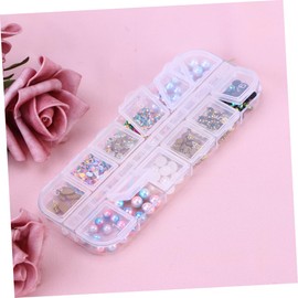 Baluue 12 Grids Nail Art Rhinestones Set 4 Boxes of Shiny Crystal Nail Studs and Pearls for DIY Decor for and Manicure Lovers