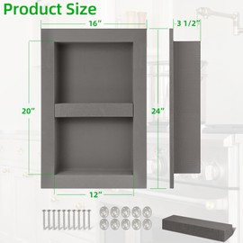 Shower Niche Insert Tile Ready,Niche for Shower Wall,Waterproof Ready-to-Tile Recessed Showers Niches Shelf Box for Bathroom Renovation/Inside Showers Storage,with Sealed Inside Corner,12"x20"x4"Inner