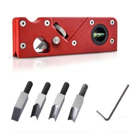 szhdxsy Combination Upgrade-4 Cutter Heads Wood Planar Carpenter's Edge Trimming Tool, Suitable for Manual Chamfering and Planing of Wood, Quick Edge Trimming and Chamfering, Red