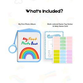 XFveiwoo Baby's My First Family Photo Album for Baby Holds 21 4x6 Photos, Baby Photo Album Soft Cloth Book My First Album for 4x6 Baby Shower Kids Toddlers Pictures Toddler Photo Album (Blue)