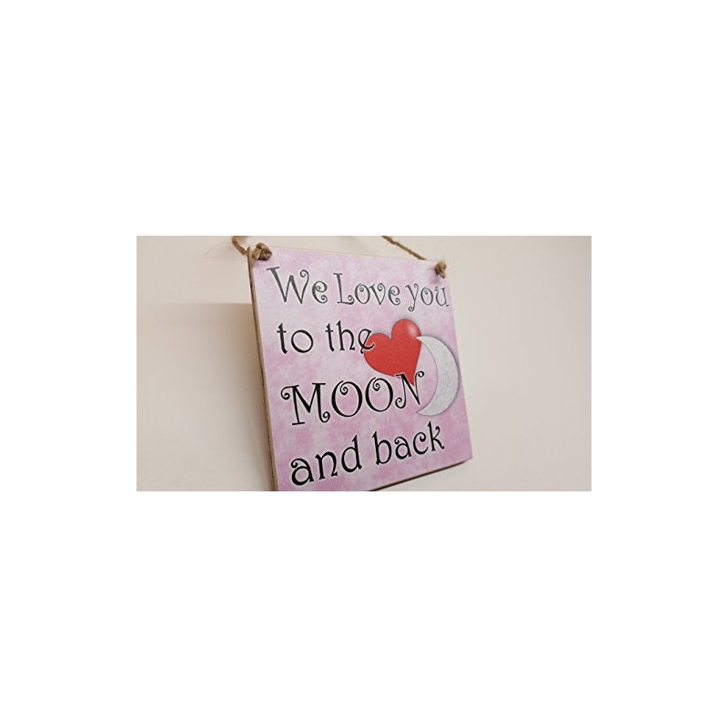 HmHome We Love You To The Moon and Back Pink
