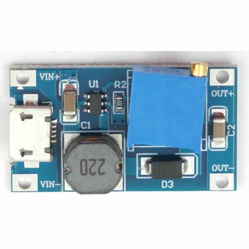 Miniduino 5pcs DC-DC Micro-USB Step Up Boost Module 2-24V IN