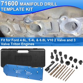 71600 Manifold Drill Template Kit Compatible with Ford V10 2V and 3V Triton Engines(4.6L, 5.4L & 6.8L), Remove Broken Exhaust Manifold Bolts
