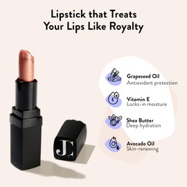Juwel Cosmetics Frosted Finish Lipstick, Long Wear Moisture-Rich Shades with Natural Minerals, Matte Lipstick Contains Shea Butter, Grapeseed & Avocado Oils, Lead-Free, Gilded