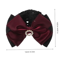 Vaguelly 3pcs Nurse Hair Accessories Black Blue Bowknot Snood Net Hair Nets for Bun Covers Elegant Mesh Barrettes for Professional Women