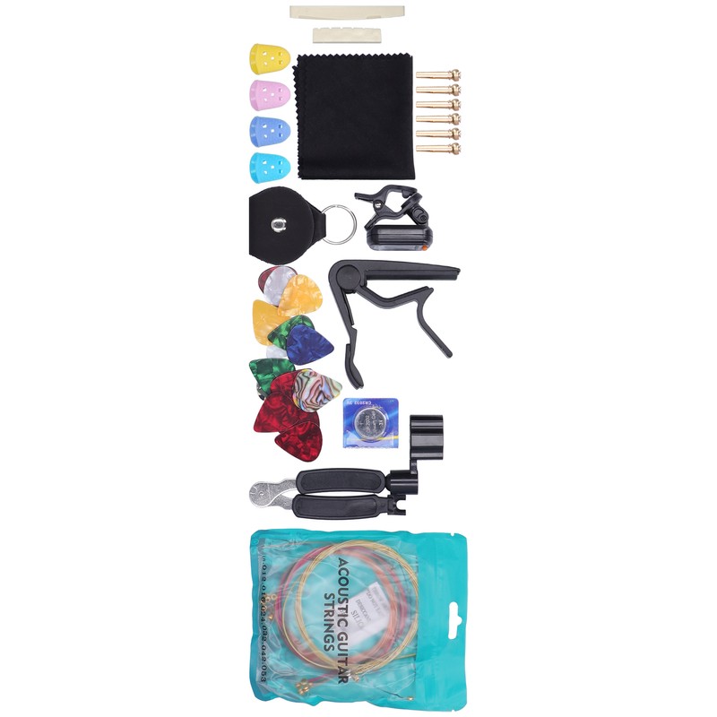 50Pcs Guitar Accessories Kit Strings Picks Capo Finger Cot Tuner