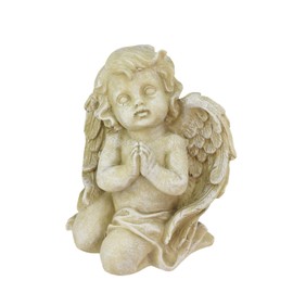 NORTHLIGHT 6" Heavenly Distressed Almond Brown Praying Cherub Angel Outdoor Statue Patio Lawn and Garden