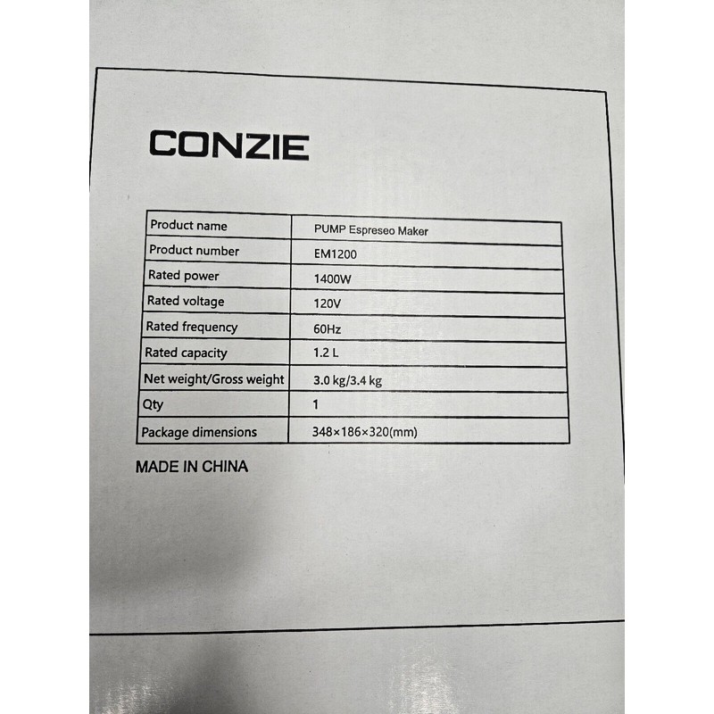 Conzie EM1200 Silver 120V 1400W Water Tank Pump 20 Bar