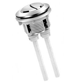 Pulsante Scarico WC Universale, Doppio Scarico, Kit Sostituzione, Compatibile Diametro 3,7-4,4cm, Design Argento