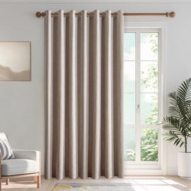 IGEMAEVE 100% Blackout Curtains for Bedroom 1 Panel, Linen Curtians 108 Inches Long Thermal Insulated, Blackout Grommet Drapes for Living Room Windows Home Decor(100W x 108L Inch, 1 Panel)
