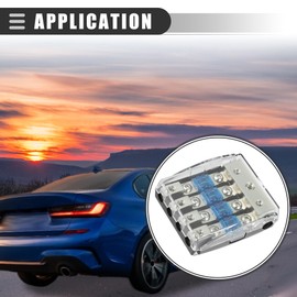 Motoforti Universal AFS Fuse Holder Distribution Block,4 Way with 60 Amp Mini ANL Fuse, Durable, Metal, Transparent