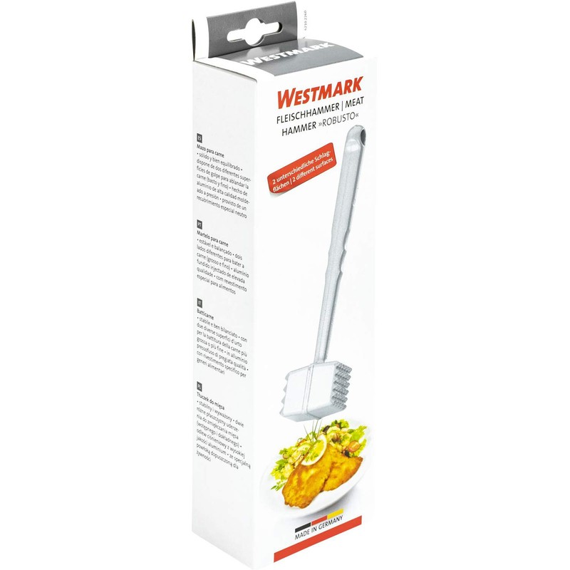 Westmark Fleischhammer, Länge: 21,5 cm, Aluminium, lebensmittelechte Spezialbeschichtung, Robusto, Silber,