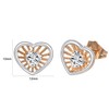 Vissen Heart Earrings Silver 925 and Gold Stud Earrings Cubic