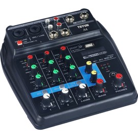 Portable 4-Channel BT Sound Mixing Console Digital Audio Mixer Built-in Reverb Effects for Recording DJ Network Live Broadcast
