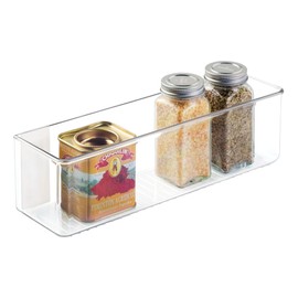iDesign Adhesive Organizer Bin - Damage-Free Hanging for Kitchen, Bathroom, or Office - Set of 4 - Clear
