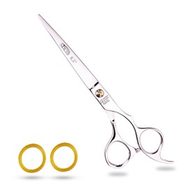 Nixcer Professional Hair Cutting Scissors (6.5 Inch) For Hairdressers - 100% Japanese Steel, Ergonomic Design, Offset Grip, Universal Key Screw Adjustment Silver