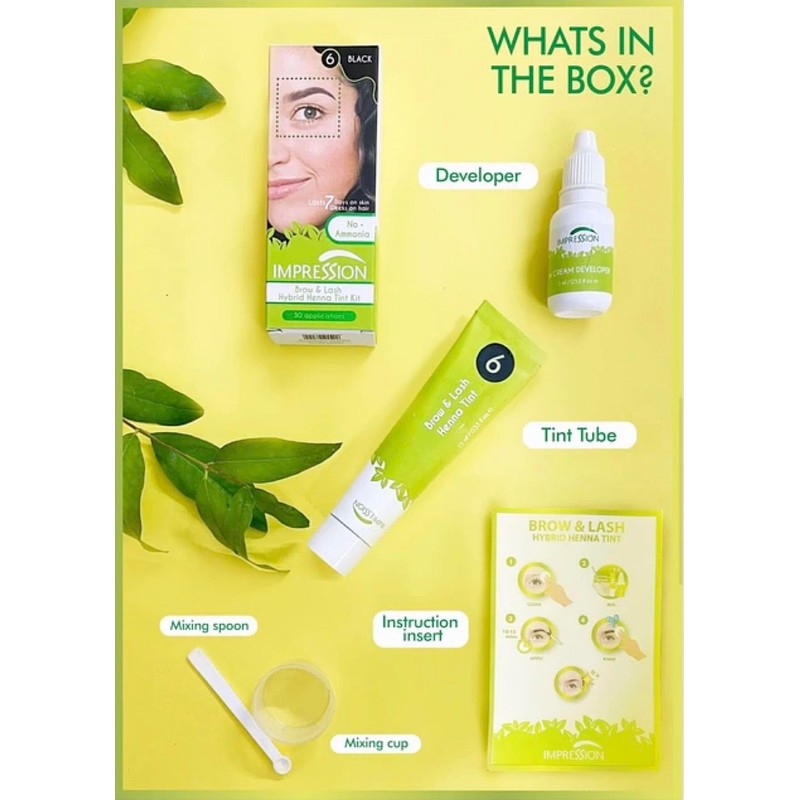 Kit Henna Tinte Híbrido Cejas y Pestañas Tipo Microblading Semipermanente