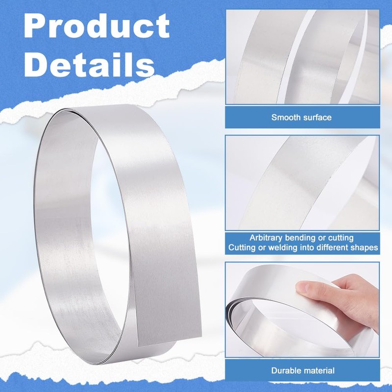 PH PandaHall 6.56 Foot Aluminium Flashing Rolls, Metal Strips, Bendable