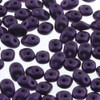Jet Metallic Suede Purple SuperDuo Czech Two Hole Seed Beads