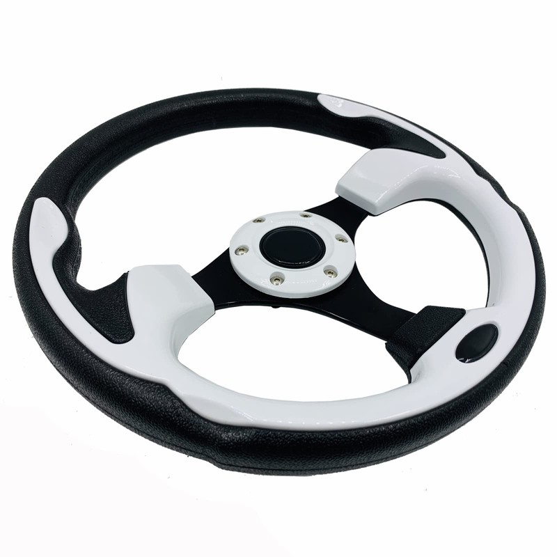 White Golf Cart Steering Wheel with Ergonomic Design Universal Fit