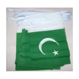 AZ FLAG - Fahnenkette Pakistan 12 Meter Mit 20 Flaggen - 45x30 cm - Pakistanische Girlande Flaggenkette 30 x 45 Cm