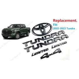 Toyota Matte Black Front Toyota Logo Door Tundra Limited Rear 4x4 EMBLEM Tundra 2022-25
