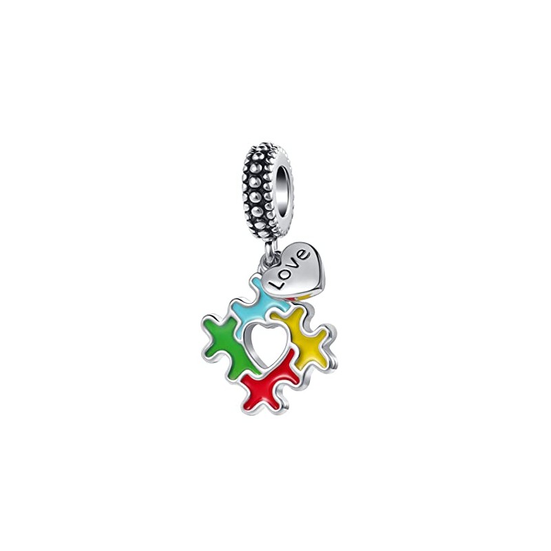 GMXLin Autism Awareness Charm Necklace Love Puzzle Piece Pendant for